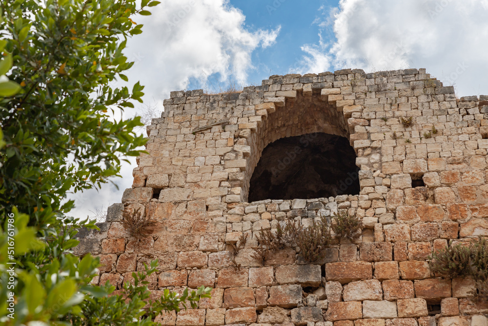 The well-preserved remains of the Yehiam Crusader fortress at Kibbutz Yehiam, in Galilee, northern Israel The well-preserved remains of the Yehiam Crusader fortress at Kibbutz Yehiam, in Galilee, northern Israel