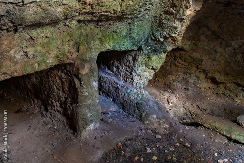 Byzantine burial cave in the well-preserved Yehiam Crusader fortress at Kibbutz Yehiam, in Galilee, northern Israel