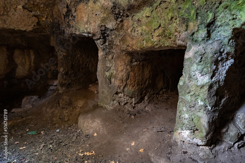Byzantine burial cave in the well-preserved Yehiam Crusader fortress at Kibbutz Yehiam, in Galilee, northern Israel