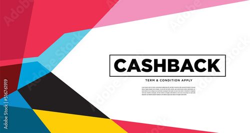Colorful abstract geometric and fluid banner template for marketing promotion material. Giveaway, cash back, gift card, and member card bonus design template.