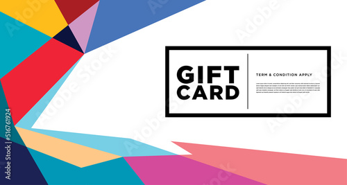 Colorful abstract geometric and fluid banner template for marketing promotion material. Giveaway, cash back, gift card, and member card bonus design template.