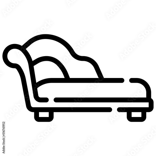 CHAISE LONGUE line icon,linear,outline,graphic,illustration