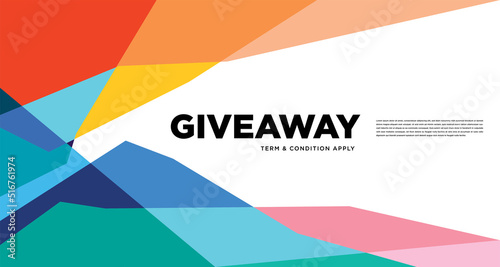 Colorful abstract geometric and fluid banner template for marketing promotion material. Giveaway, cash back, gift card, and member card bonus design template.