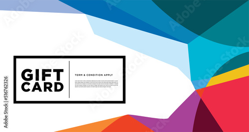 Colorful abstract geometric and fluid banner template for marketing promotion material. Giveaway, cash back, gift card, and member card bonus design template.