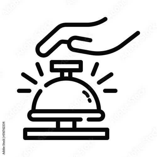 Bell, hotel, ring icon