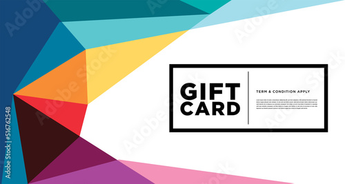 Colorful abstract geometric and fluid banner template for marketing promotion material. Giveaway, cash back, gift card, and member card bonus design template.