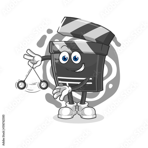 clapboard hypnotizing cartoon. cartoon mascot vector