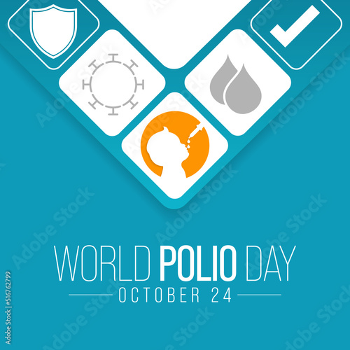 World Polio day is observed every year on October 24, poliomyelitis is a disabling and life-threatening disease caused by the poliovirus. Vector illustration