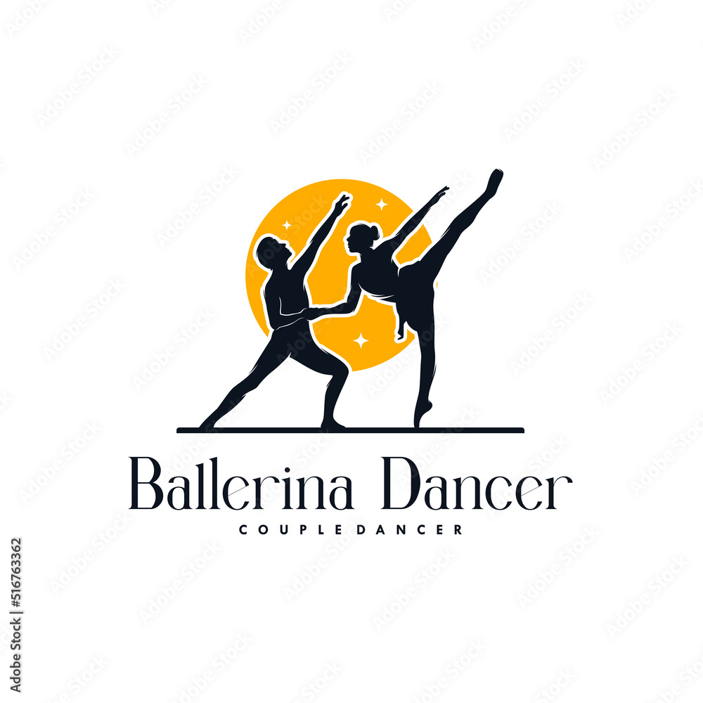 Couple dance logo design template Couple dance logo design template
