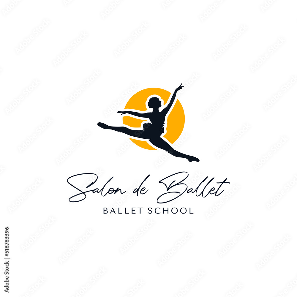 Ballet school logo design template
