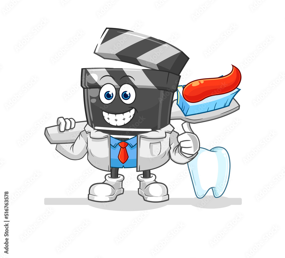 Fototapeta premium clapboard dentist illustration. character vector