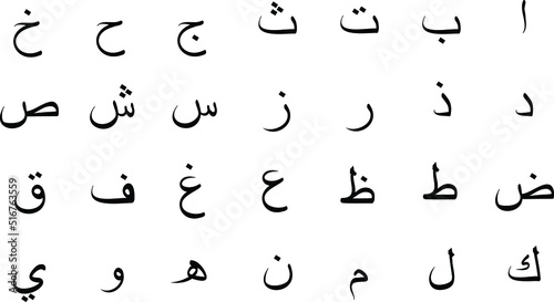 Vector of the Arabic Alphabet