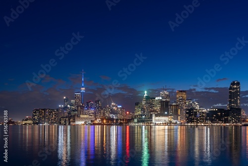 Toronto s skyline at dusk as seen from Polson Pier photo