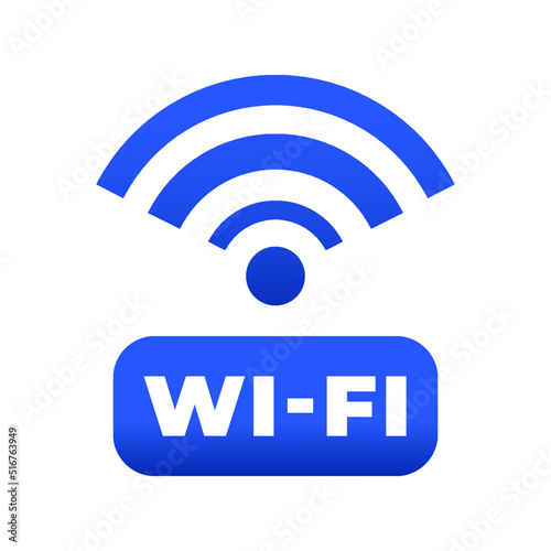 Vector blue WI-FI sign on an isolated white background