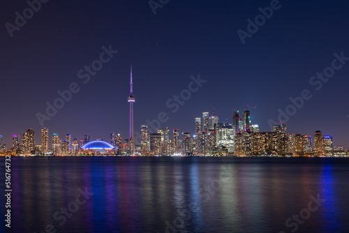 Toronto s skyline at night as seen from Centre Island