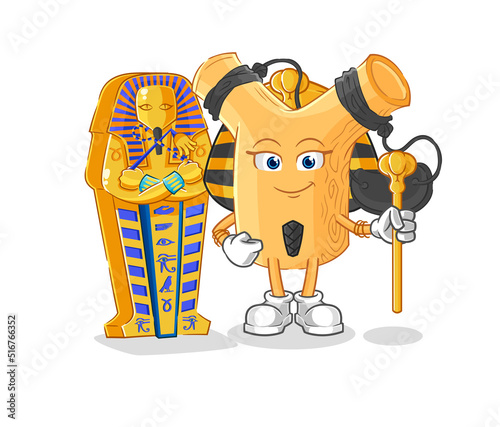 slingshot ancient egypt cartoon. cartoon mascot vector