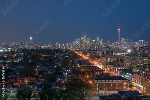 The financial district of Toronto Canada at night