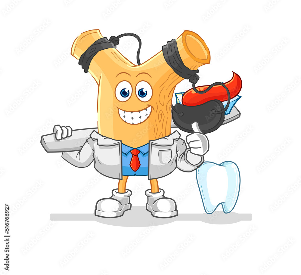 Obraz premium slingshot dentist illustration. character vector