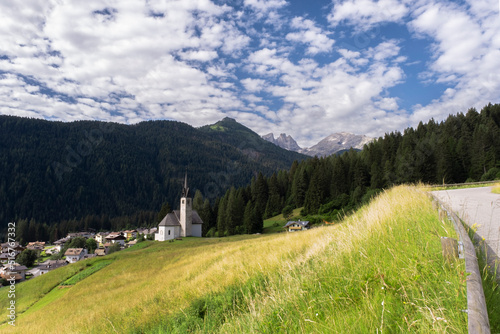 village of falcade high in the dolomites of trentino photo