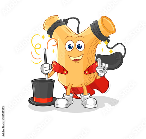 slingshot magician illustration. character vector