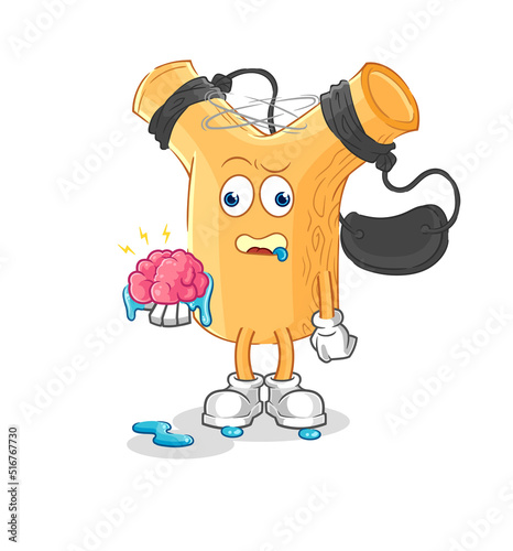 slingshot no brain vector. cartoon character