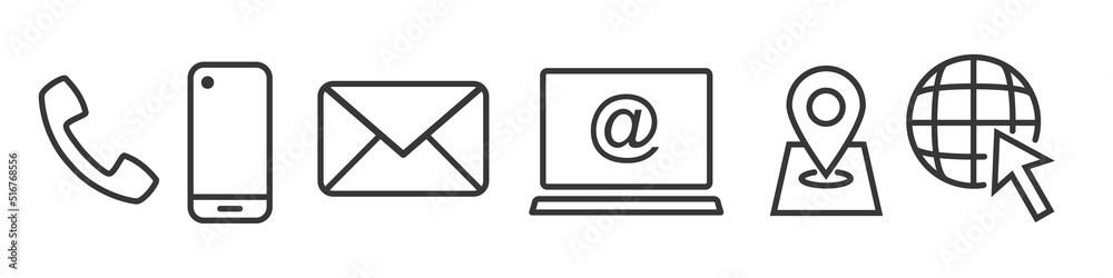 Collection of Contacts Related Vector Line Icons. Pictogram Set on white Background - 01 Collection of Contacts Related Vector Line Icons. Pictogram Set on white Background - 01