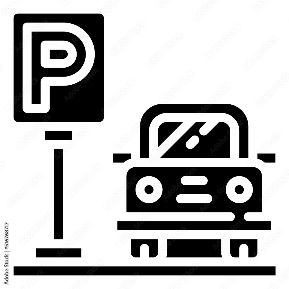 Fototapeta premium PARKING glyph icon,linear,outline,graphic,illustration