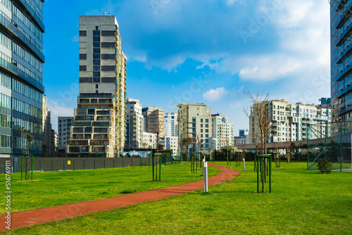 Photography View of modern residential buildings in Esenyurt, Istanbul