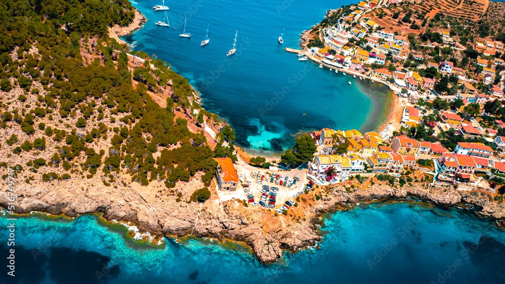 aerial view of Asos Greece