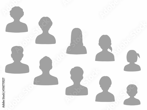 世代男女シルエット2　グレー