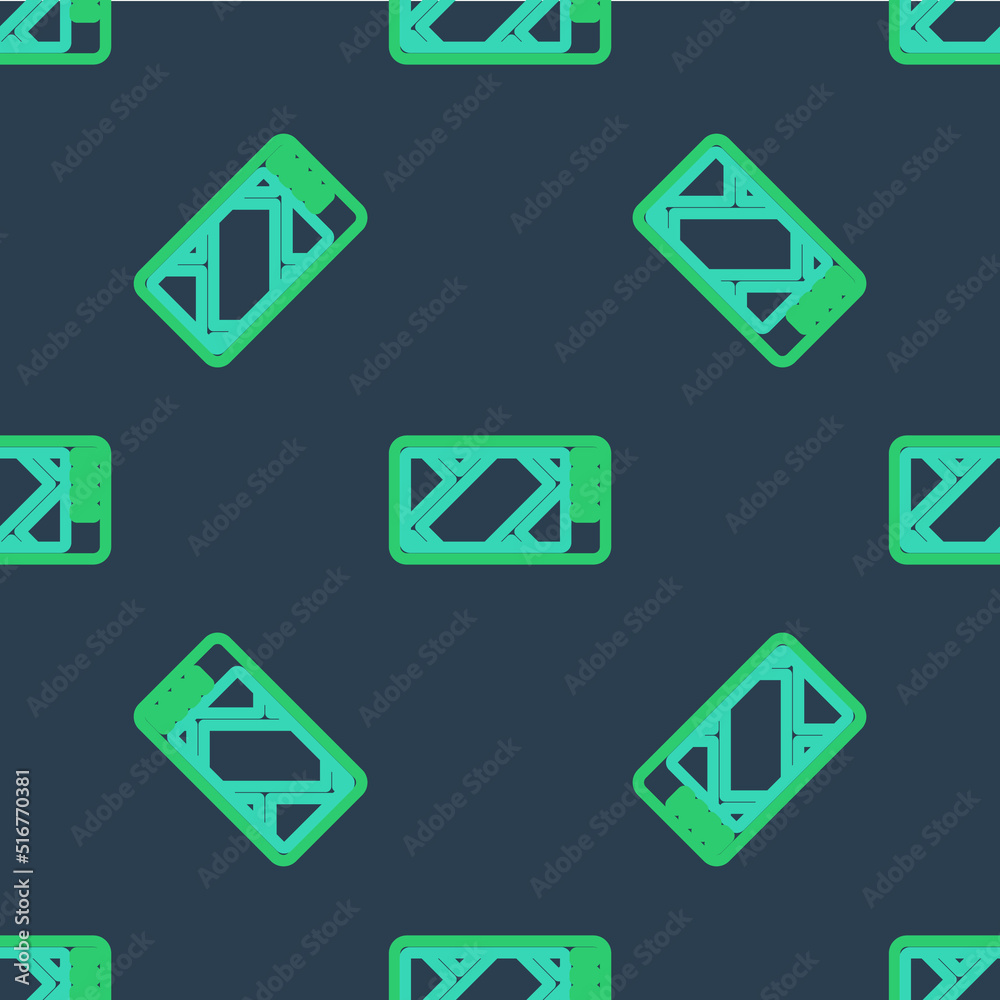 Line Gps device with map icon isolated seamless pattern on blue background. Vector Line Gps device with map icon isolated seamless pattern on blue background. Vector
