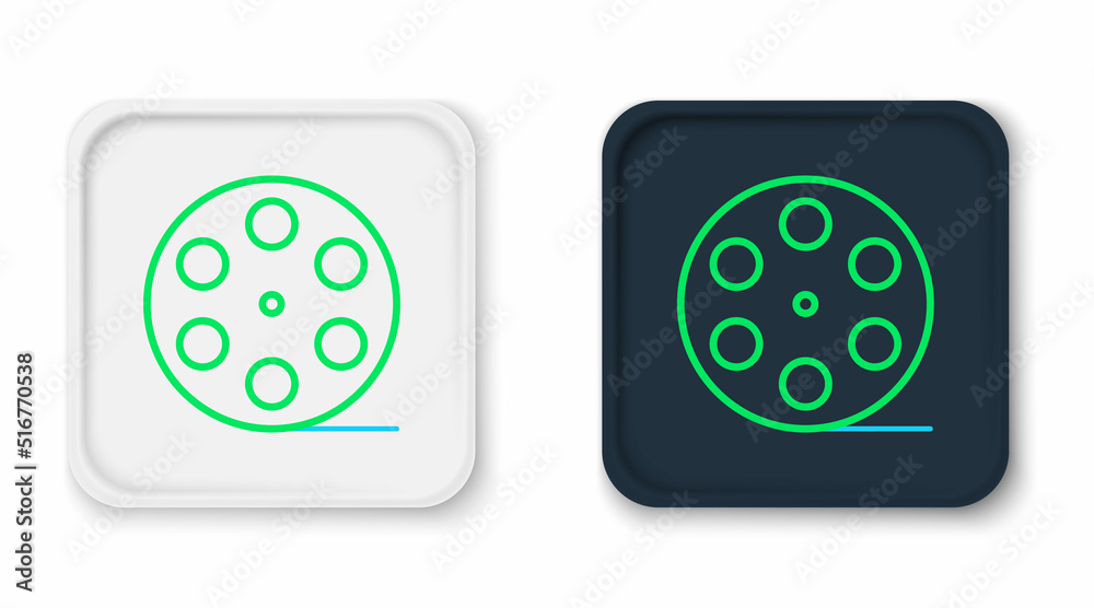 Line Film reel icon isolated on white background. Colorful outline concept. Vector Line Film reel icon isolated on white background. Colorful outline concept. Vector