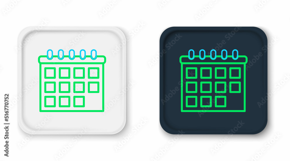 Line Calendar icon isolated on white background. Event reminder symbol. Colorful outline concept. Vector Line Calendar icon isolated on white background. Event reminder symbol. Colorful outline concept. Vector