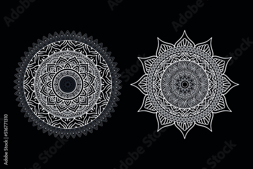 Mandalas Flower, decorative elements, Vector indian Mandala pattern design vector, Ornament mandala, coloring book adults content relaxing