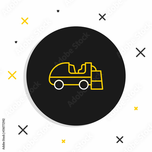 Line Ice resurfacer icon isolated on white background. Ice resurfacing machine on rink. Cleaner for ice rink and stadium. Colorful outline concept. Vector