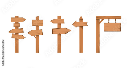 Collection of old wooden sign, various wayfinding signpost