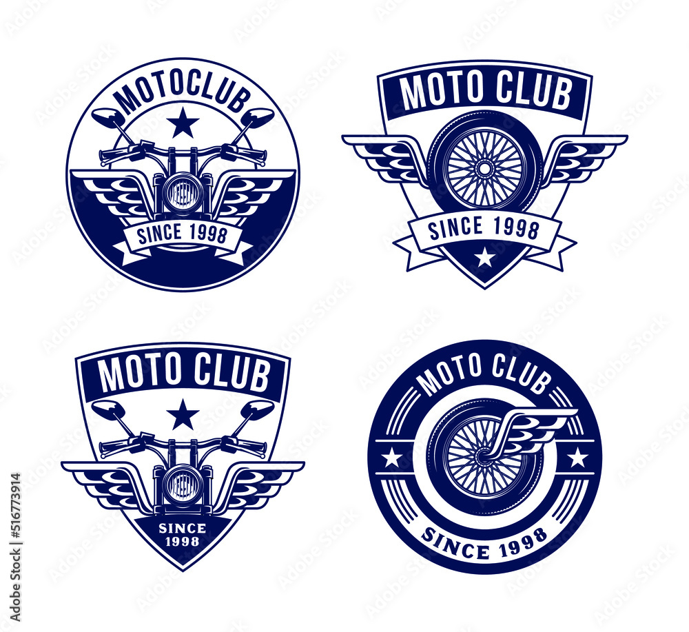 Hand Drawn Motorcycle Club Logo Badge
