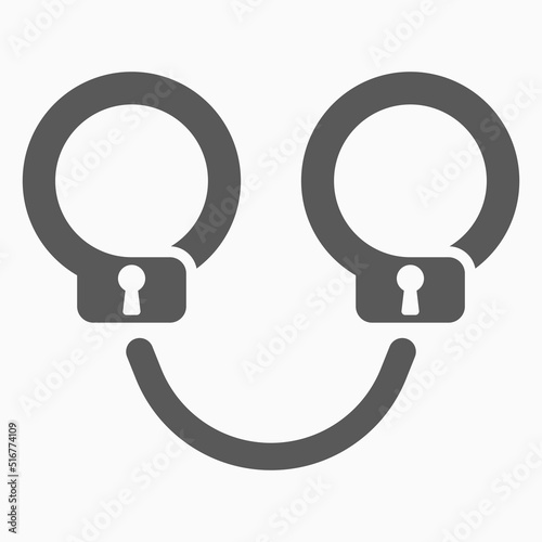 Handcuffs icon, manacles vector, shackles illustration