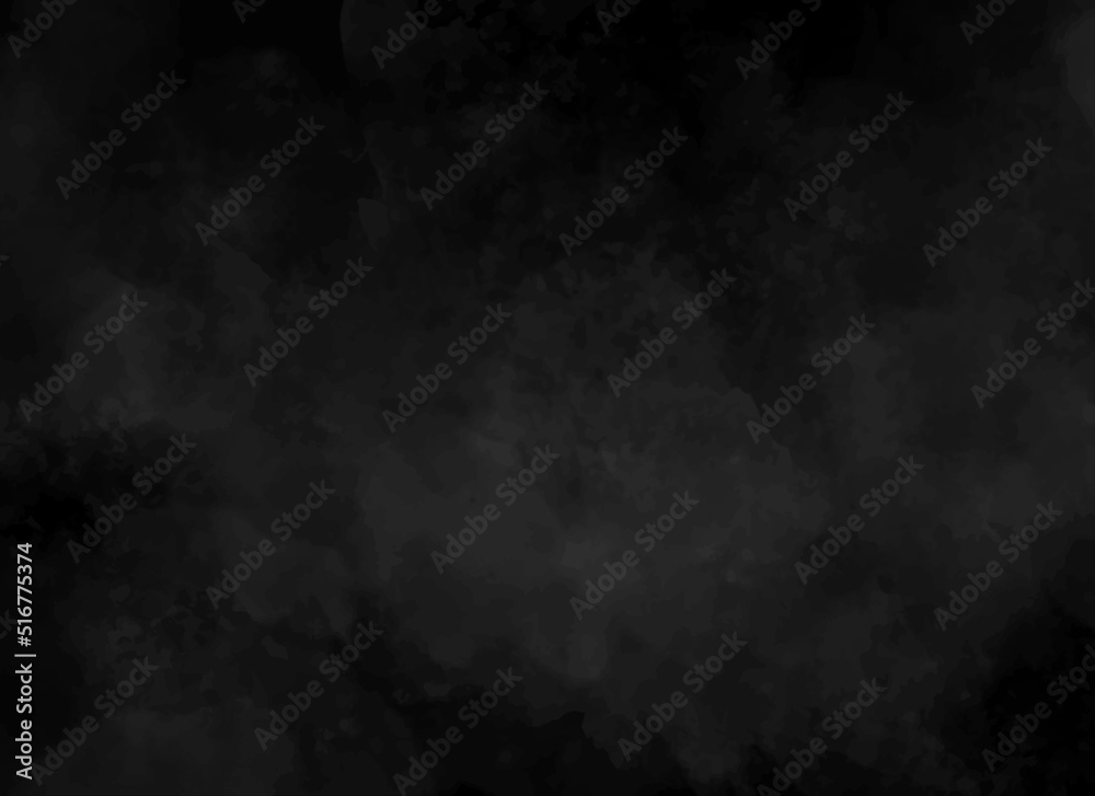 abstract grey smoke texture on black background, vector illustration