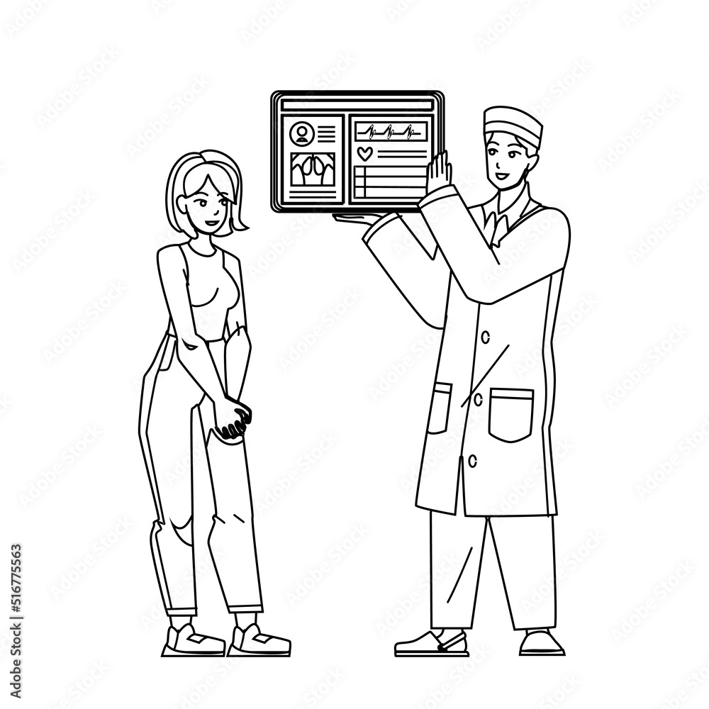 electronic health record eht vector. doctor hospital, computer record