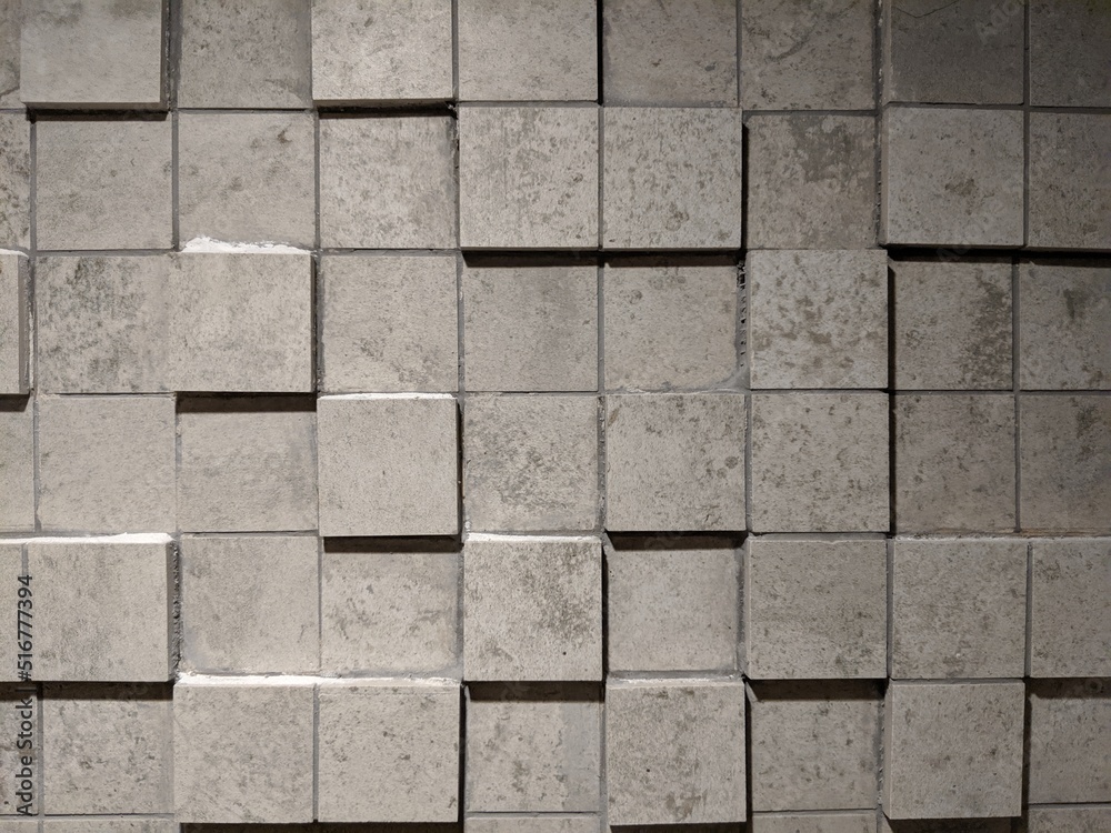 Obraz premium Fondo de estructuras de piedra blancas cuadradas con salientes o esquinas