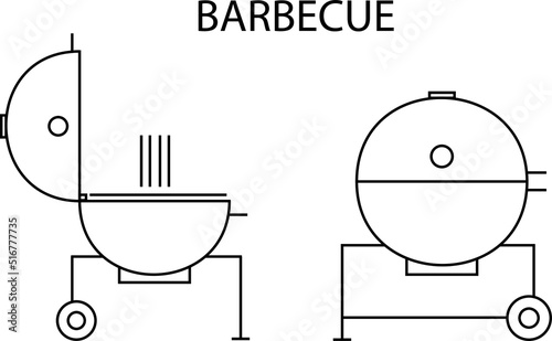 Parrilla barbacoa iconos de vector