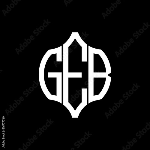 GEB letter logo. GEB best black background vector image. GEB Monogram logo design for entrepreneur and business.
