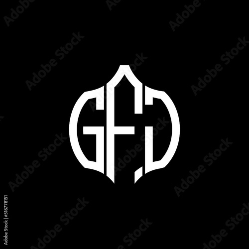 GFJ letter logo. GFJ best black background vector image. GFJ Monogram logo design for entrepreneur and business.
 photo