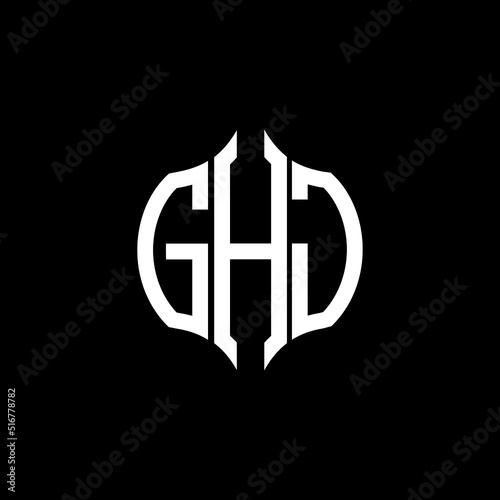 GHJ letter logo. GHJ best black background vector image. GHJ Monogram logo design for entrepreneur and business.
 photo