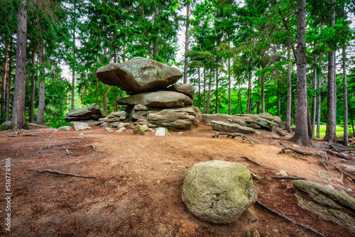 Fototapeta Naklejka Na Ścianę i Meble -  Unusual granite rock formation in the Izera Mountains, Poland