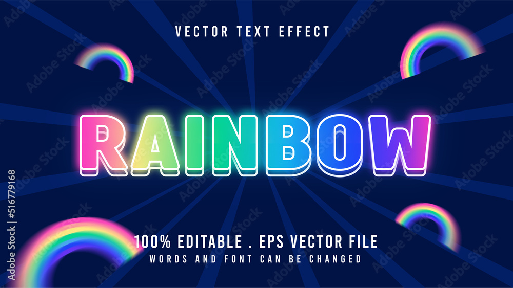 Rainbow text effect, colorful and editable text style Rainbow text effect, colorful and editable text style