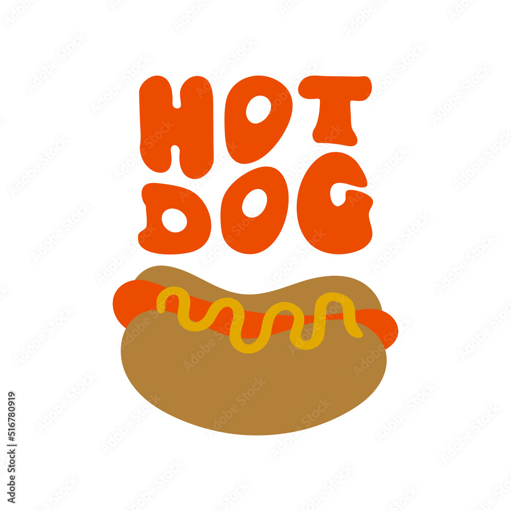 Hot Dog. Fast food hotdog. Vector flat illustration. Hot Dog. Fast food hotdog. Vector flat illustration.