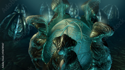 Foto Alien nest with eggs