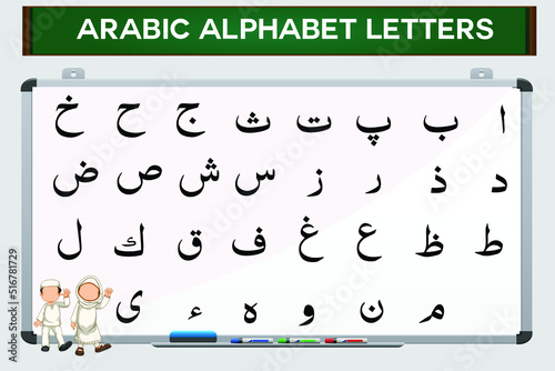 Arabic Alphabets Letter Set  Vectors With White Background